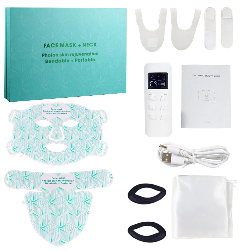 Masque LED Visage & Cou ReVa™ | Photothérapie Clinique Anti-Âge