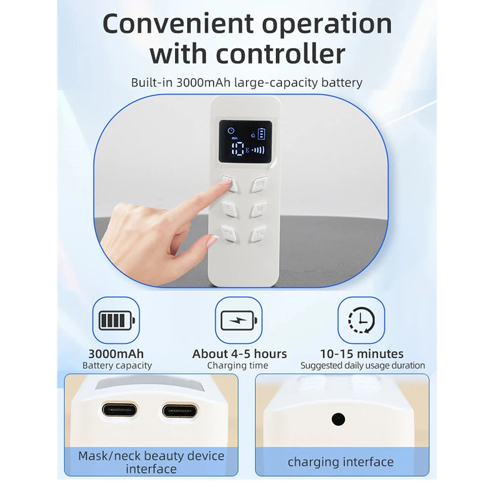 Masque LED Visage & Cou ReVa™ | Photothérapie Clinique Anti-Âge